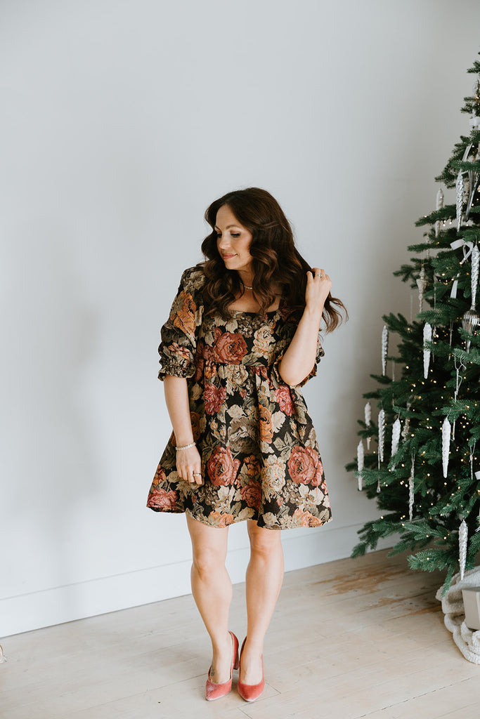 Floral Brocade Dress