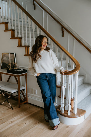 Stripe + Checkered Drop Shoulder Cardi