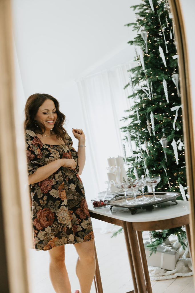 Floral Brocade Dress