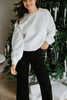 Sweater With Pearl Bows - White