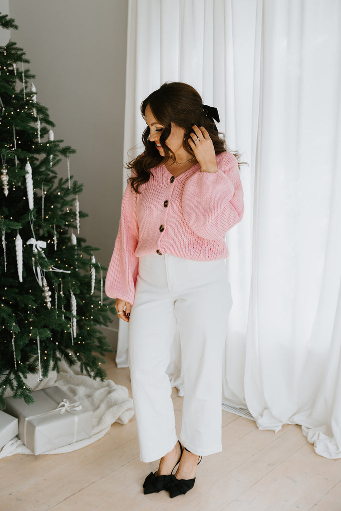 Button Up Sweater - Pink