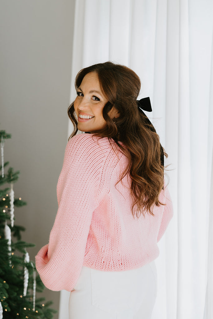 Button Up Sweater - Pink