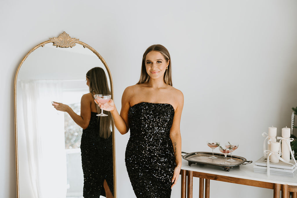 Sequin Cocktail Dress - Black