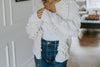 Heart Pom Pom Heart Cardigan - Cream