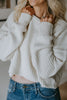 Ribbed Knit Cropped Sweater - Cream