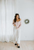 VNeck Sweater With Back Chiffon Tie - Pink