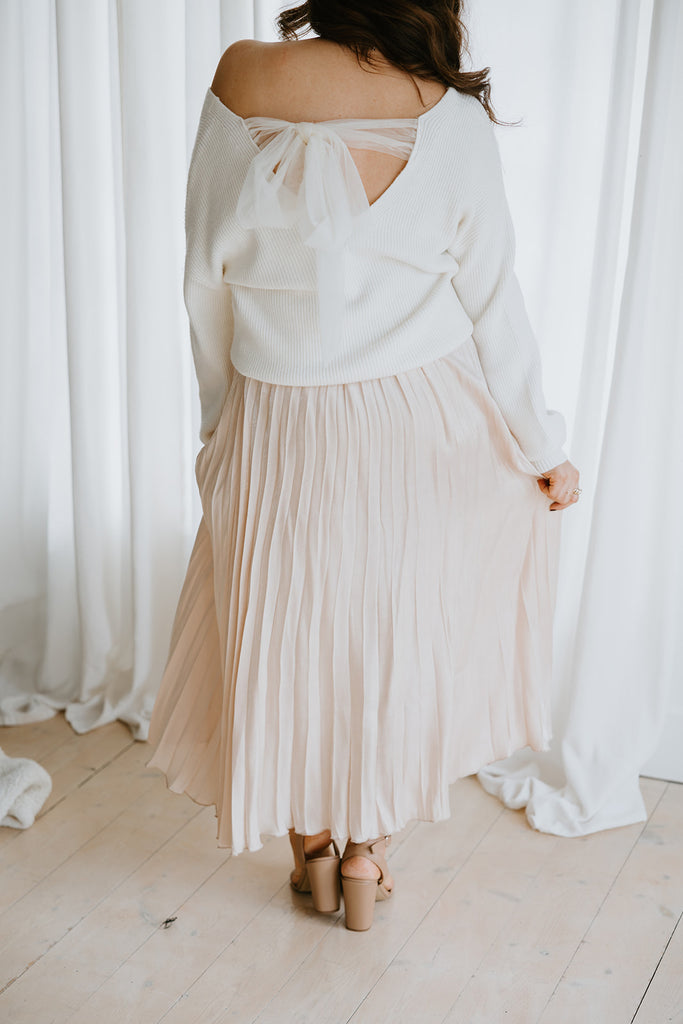 Pleated Maxi Skirt - Champagne