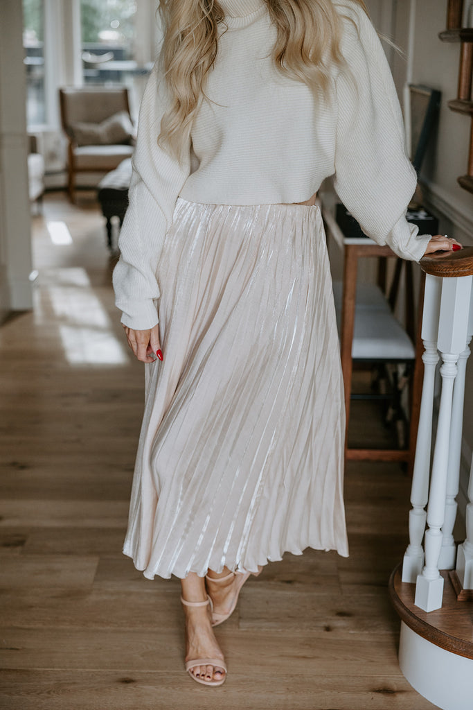 Pleated Maxi Skirt - Champagne