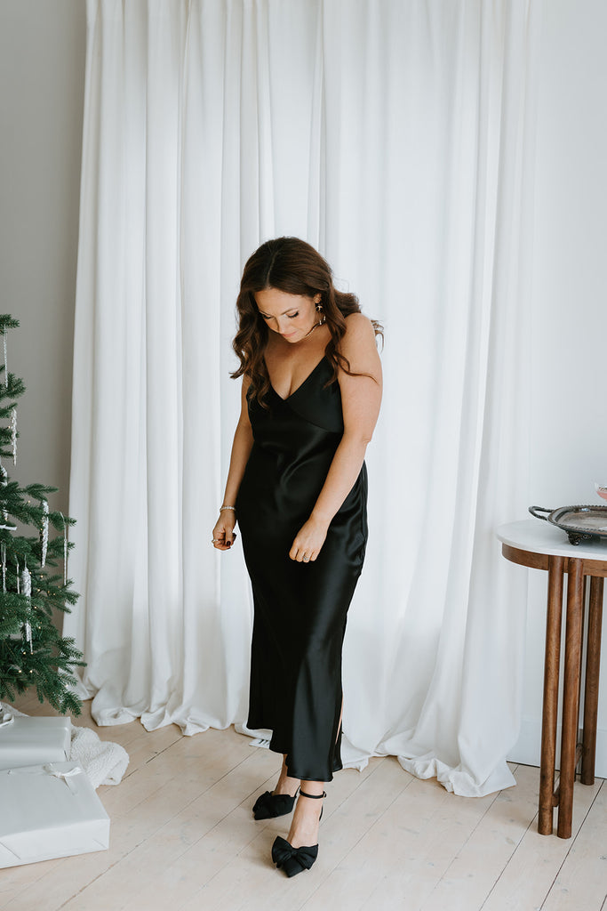 Slinky Slip Dress - Black