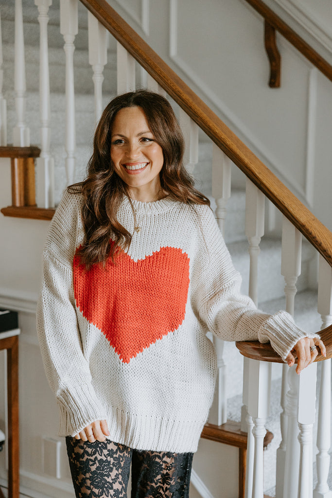 Knit Oversized Heart Sweater