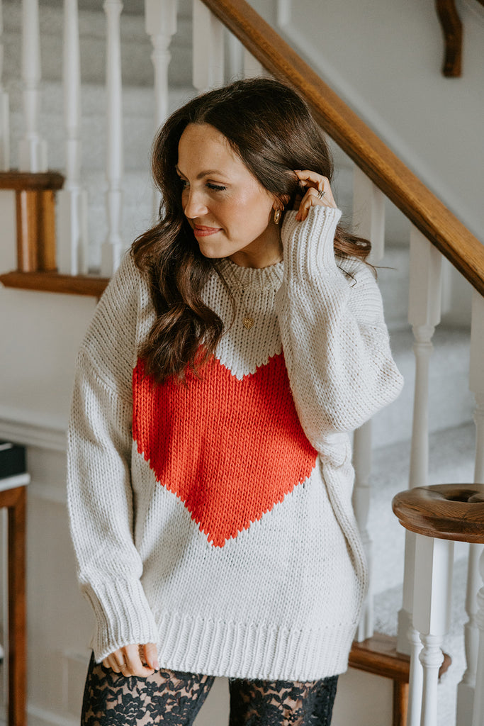 Knit Oversized Heart Sweater