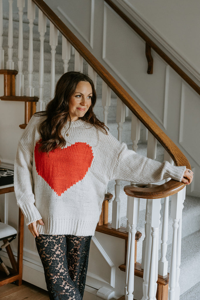 Knit Oversized Heart Sweater