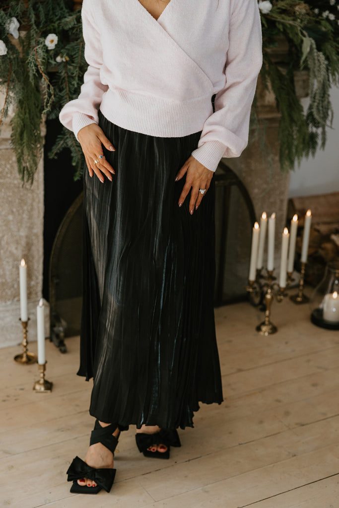 Pleated Maxi Skirt - Black