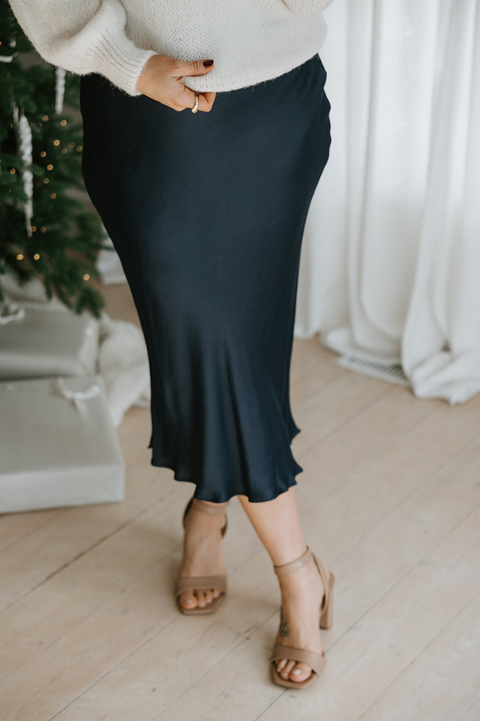 Satin Slip Skirt - Eclipse