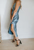 Slinky Slip Dress - Grey Blue