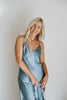 Slinky Slip Dress - Grey Blue