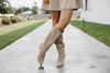 Slouch Kitten Heel Boot - Clay