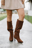 Slouch Kitten Heel Boot - Espresso