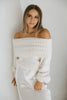 Off Shoulder Holiday Sweater - Cream