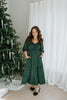 3/4 Sleeve Tiered Midi Dress - Green