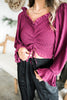 Off Shoulder Smocked Top- Eggplant